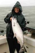 Rita-Lyn Sanders with king salmon